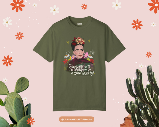 Frida Kahlo Enamórate de Ti - Comfort Colors Oversized Vintage Fit Tee
