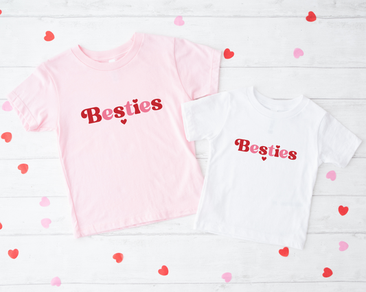 Valentine's Day Matching Besties Shirts - Available in Baby, Toddler, Kids & Adult Sizes - Perfect for any Celebration
