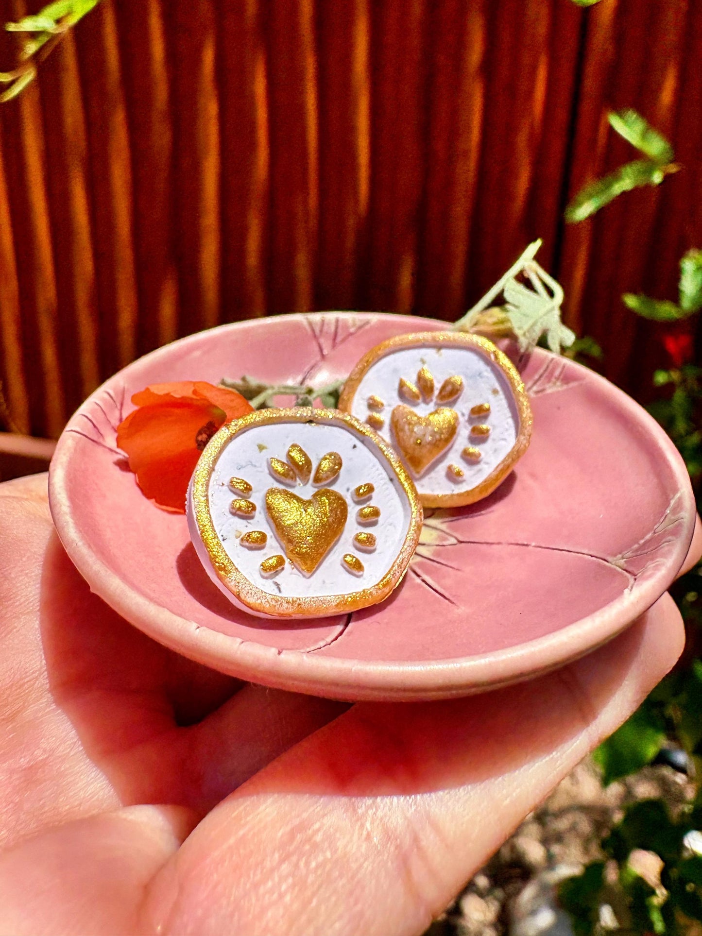 Sacred Heart Faux Enamel Earrings – Handpainted Polymer Clay | Dainty  Milagro Style Earrings | Latina-Owned | Lightweight & Hypoallergenic