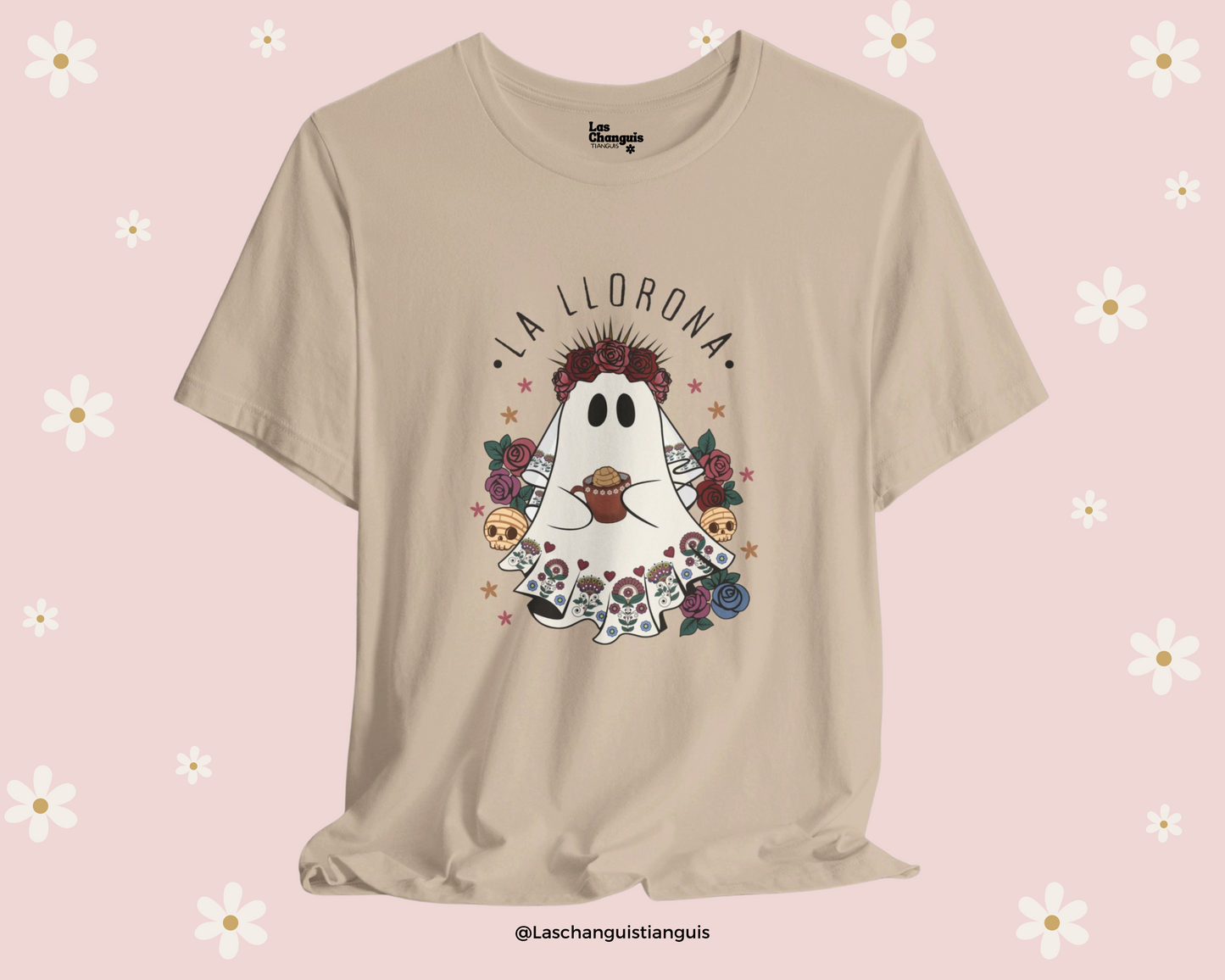 La Llorona Ghost Shirt or Crewneck | Día de los Muertos Inspired Apparel | Embroidered Design with Café de Olla