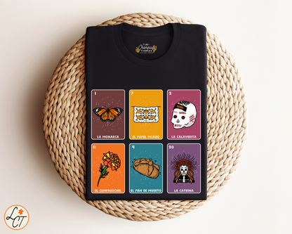 Día de los Muertos Lotería Shirt – La Catrina, Calaverita, Pan de Muerto