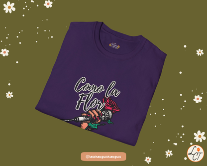 Como La Flor Selena Shirt – Purple Chicana Graphic Tee | Latina Apparel by Las Changuis Tianguis