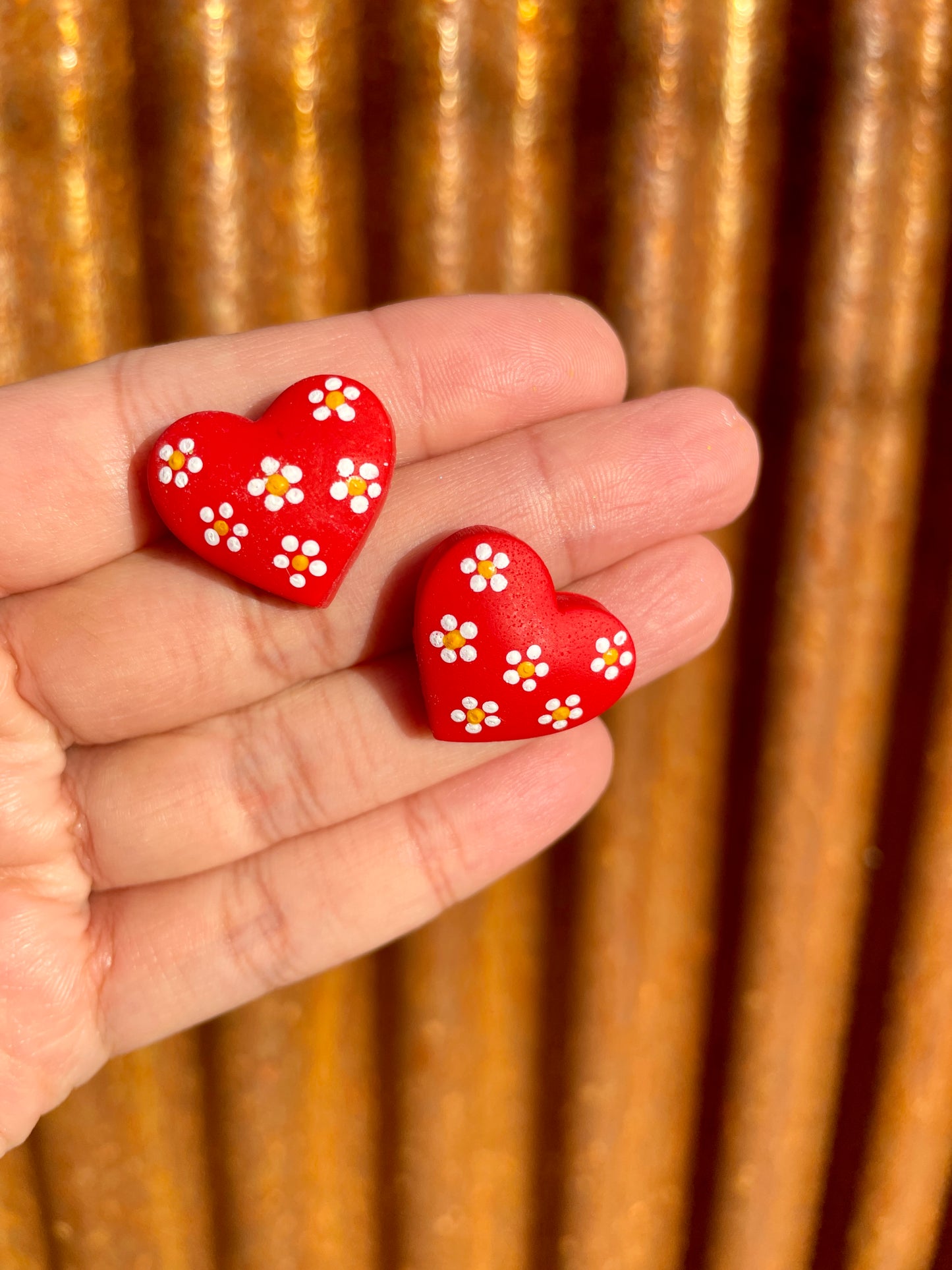 Heart Bloom Puffy Studs