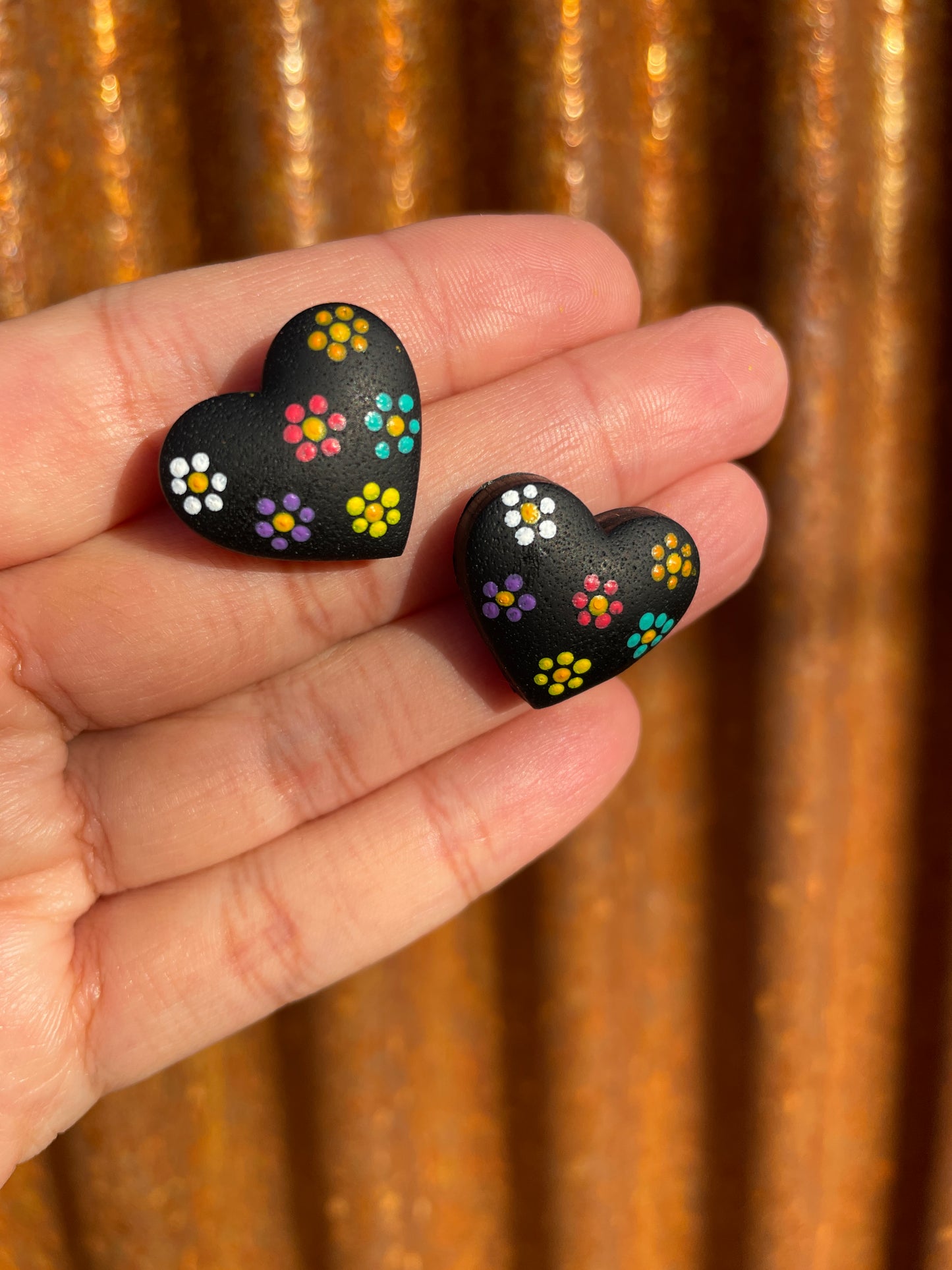 Heart Bloom Puffy Studs