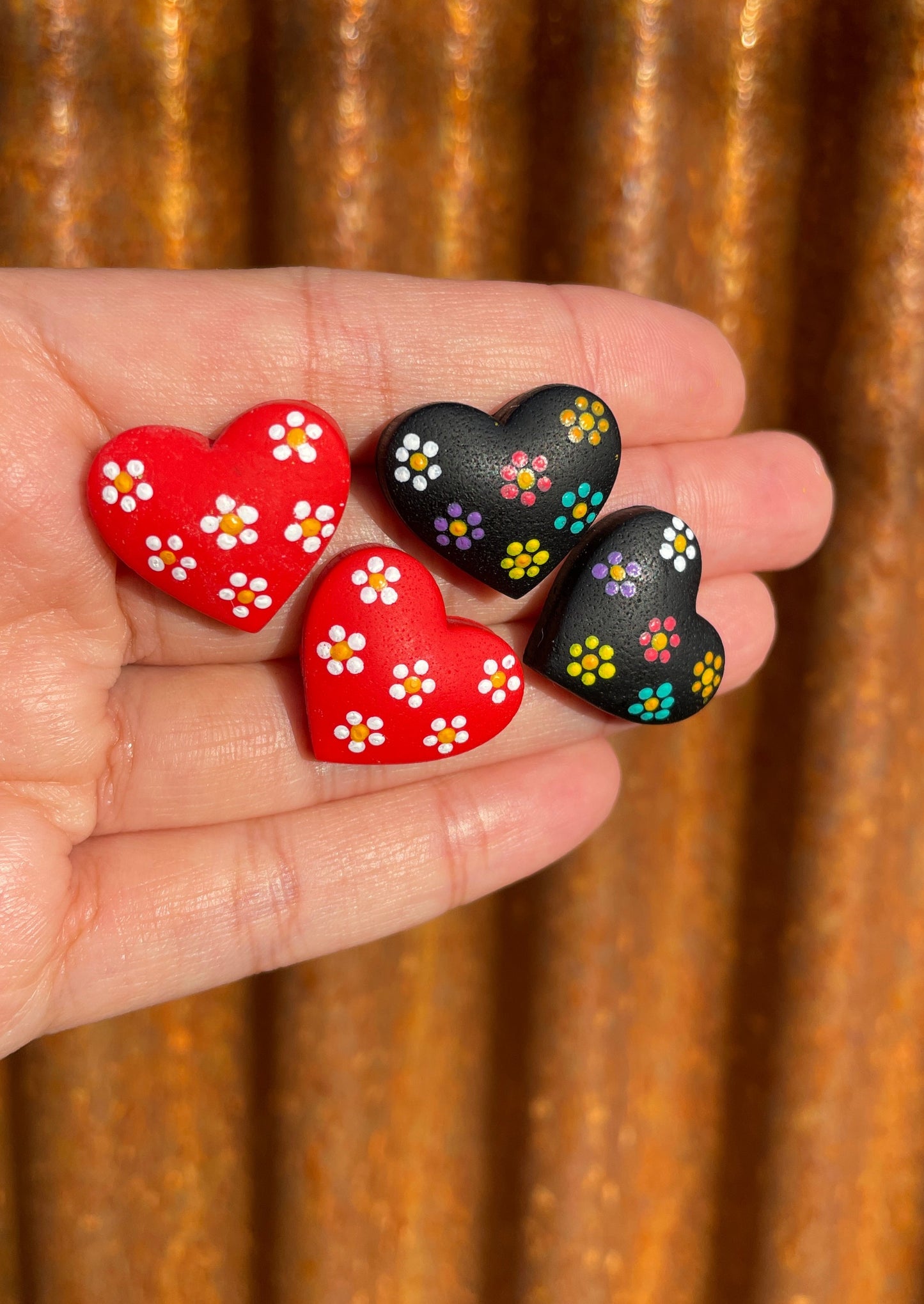 Heart Bloom Puffy Studs