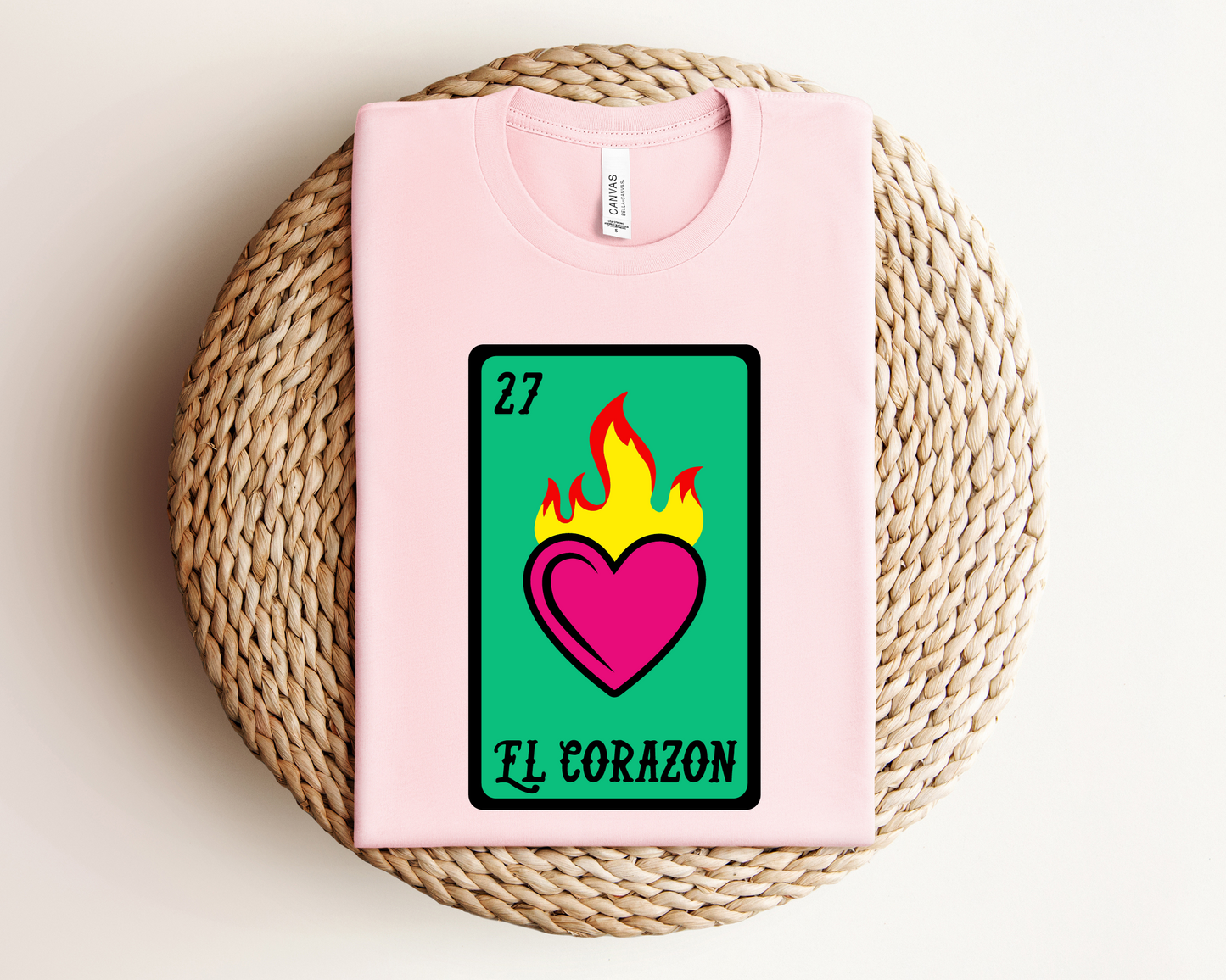 El Corazon - Flaming Loteria Valentine's Tee