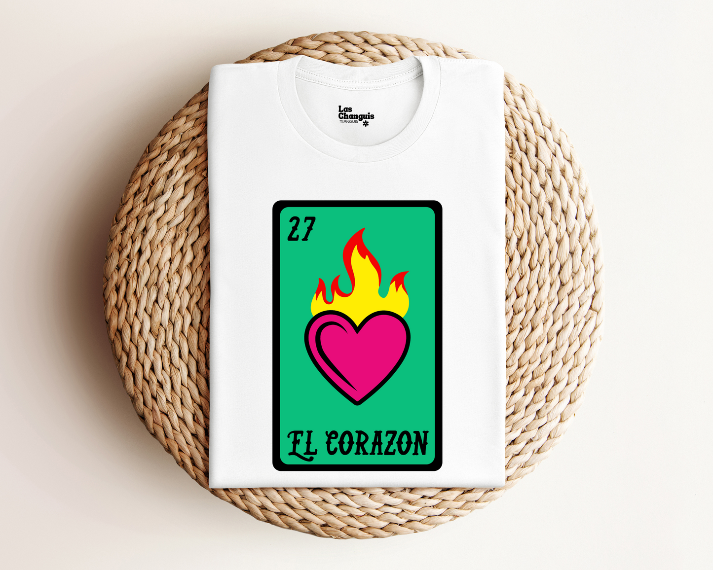 El Corazon - Flaming Loteria Valentine's Tee