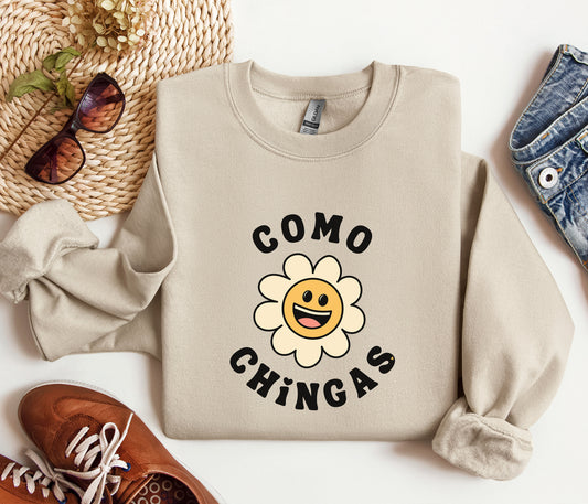 Cheerful Como Chingas Sweater: Spreading Latino Laughter with a Sarcastic Twist!
