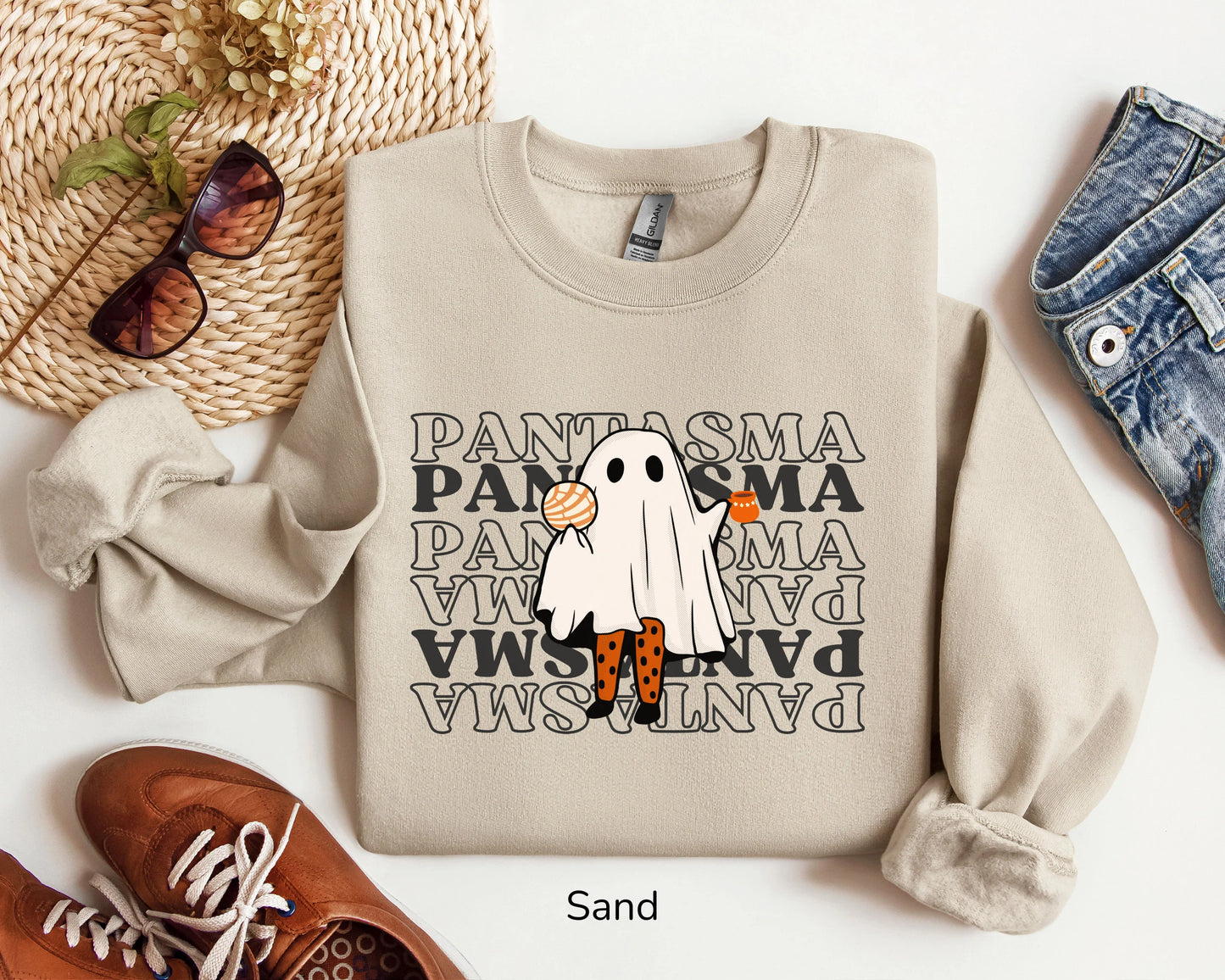 Pantasma: Ghost Enjoying Conchita and Cafe de Olla | Halloween Shirt & Sweater | Ready to Ship