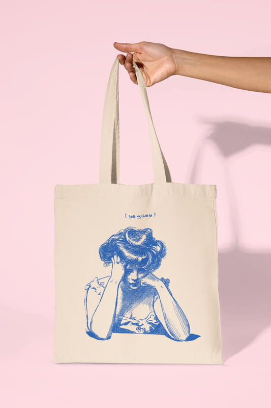 Frustrated Victorian Woman Sketch Tote Bag - 'Ya Guey' Meme Inspired