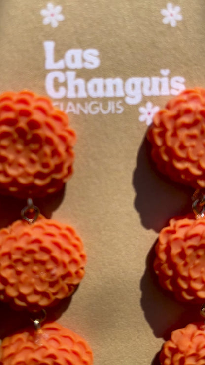 Day of the Dead Cempasúchil Flower Dangle Earrings
